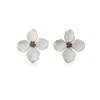 Milou Jewelry Women's White Clover Flower Earrings In White