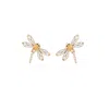 Milou Jewelry Women's White Dragonfly Earrings In White