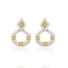 Milou Jewelry Women's White Geometric Drop Earrings In White
