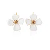 Milou Jewelry Women's White Hibiscus Flower Earrings In White