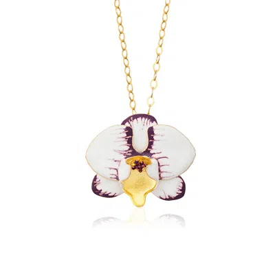 Milou Jewelry Women's White Orchid Flower Necklace
