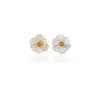 Milou Jewelry Women's White Petite Flower Earrings In White