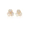 Milou Jewelry Women's White Rose Flower Earrings In White