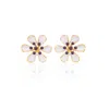 Milou Jewelry Women's White Scarlet Flower Earrings In White