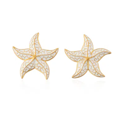 Milou Jewelry Women's White Starfish Earrings