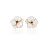 Milou Jewelry Women's White Viola Flower Earrings In White