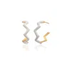 Milou Jewelry Women's White Zig Zag Hoop Earrings In White