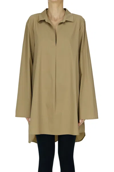 Milva Mi Maxi Cotton Blouse In Brown