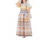 Milva Mi Ribbon Stripe Maxi Skirt In Gold And Blue In Multi