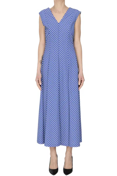 Milva Mi Striped Midi Dress In Blue