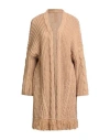 Milva Mi Woman Cardigan Camel Size 10 Viscose, Wool, Alpaca Wool In Gold