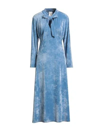 Milva Mi Woman Midi Dress Sky Blue Size 8 Viscose