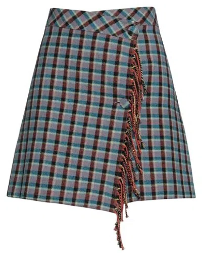 Milva Mi Woman Mini Skirt Sky Blue Size 8 Cotton, Acetate