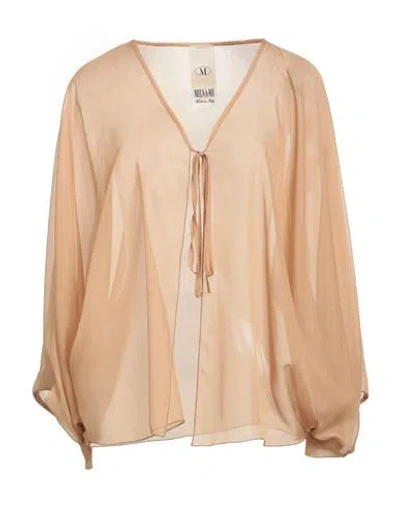 Milva Mi Woman Shirt Camel Size 6 Acetate, Elastane In Beige