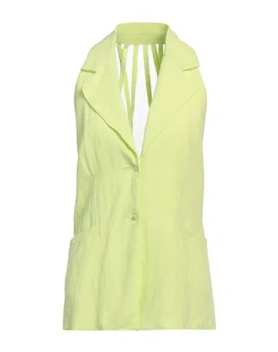 Milva Mi Woman Tailored Vest Lime Green Size 8 Viloft, Linen