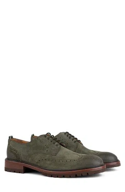 Milwaukee Boot Company Astor Wingtip Derby In Olive