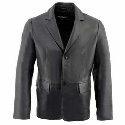 Pre-owned Milwaukee  Leather Milwaukee Leather Men's Black 2-button Closure Car Coat Blazer Leather Jacket