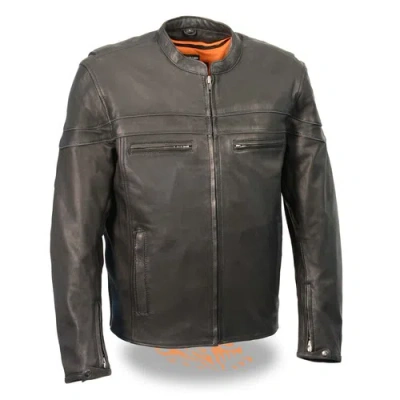 Pre-owned Milwaukee  Leather Milwaukee Leather Mens Sporty Motorcycle Reflective Vented Leather Jacket - Saks In Black