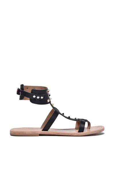 Mim Mar Black Leather Flip-flop Sandal In Multi
