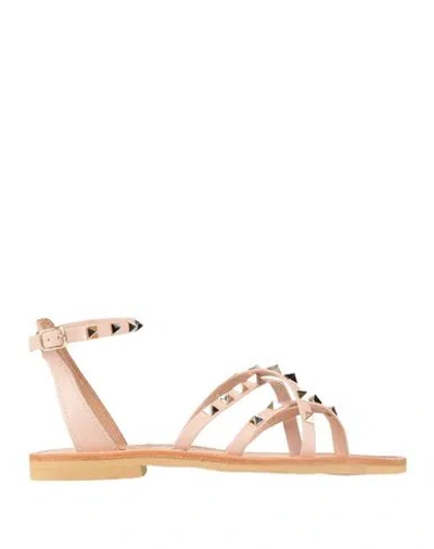 Mim Mar Woman Thong Sandal Light Pink Size 7 Leather
