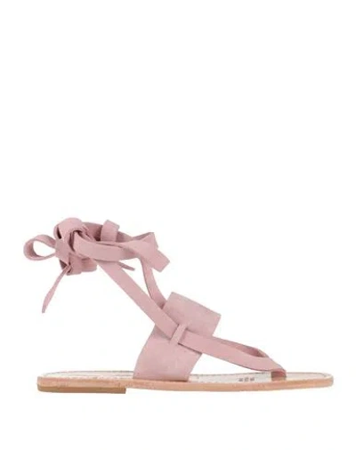 Mim Mar Woman Thong Sandal Light Pink Size 8 Leather