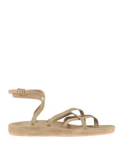 Mim Mar Woman Thong Sandal Sage Green Size 8 Leather