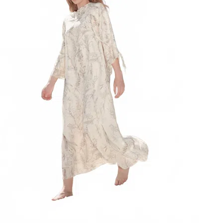 Mima Rosso Flowy Toile Print Caftan Dress In Toile Print Ivory In Multi