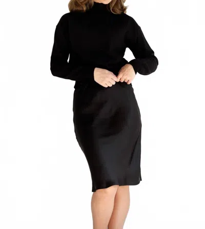 Mima Rosso Knit Mockneck Boxy Top In Black