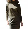 Mima Rosso Knit Mockneck Boxy Top In Olive Branch
