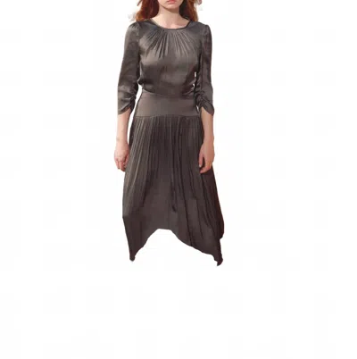 Mima Rosso Silky Dropwaist Dress In Black