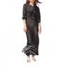 Mima Rosso Twist Front Silky Maxi Dress In Black