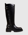 Mi/mai Herpen Chunky Treaded Sole Long Boot In Black