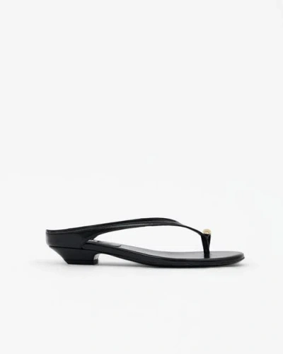 Mi/mai Juno Jewel Detail Flat Sandals In Black