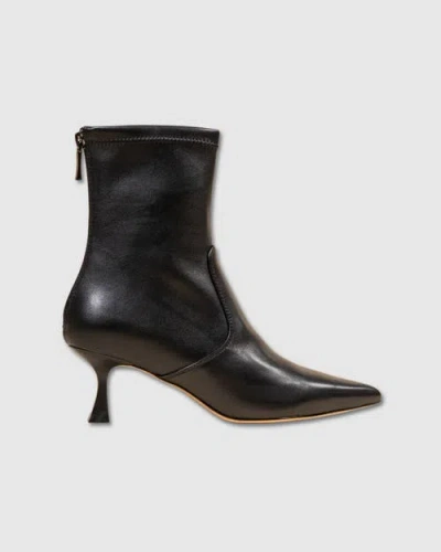 Mi/mai Louise Pointed Toe Low Heel Ankle Boot In Black