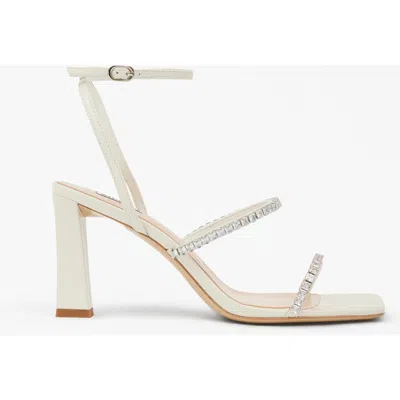 Mi/mai Nidal Rhinestone Detail Heeled Sandals In White