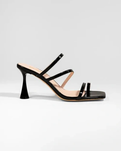 Mi/mai Sorento Square Toe  Leather Sandal In Black
