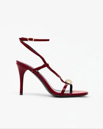 Mi/mai Terrence Jewel Detail Heeled Sandals In Red