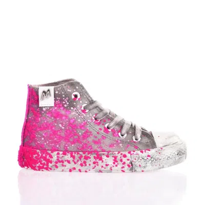 Mimanera Airlines Junior Fucsia Flock High-top Sneakers In Multi
