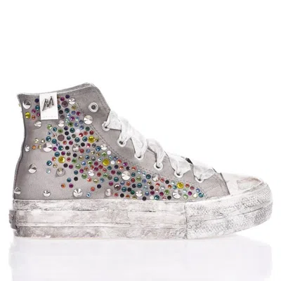 Mimanera Airlines Platform Swarovski Mix Sneakers In Gray