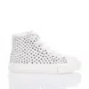 Mimanera High-top Canvas Sneakers With Swarovski Crystal Embellishments In White