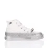 Mimanera High-top Sneakers With Silver Glitter Gradient In White