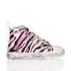 Mimanera High-top Sneakers With Zebra Print And Swarovski Laces In Multi