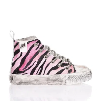 Mimanera High-top Sneakers With Zebra Print And Swarovski Laces In Multi