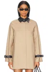 Mimchik Buckle Car Coat In Tan