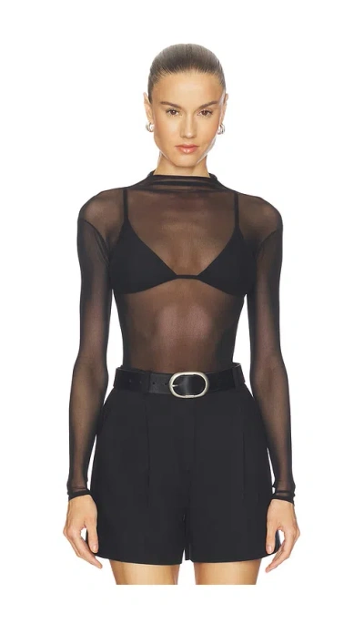 Mimchik Elle Mesh Bodysuit In Black