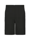 Mimchik Frayed Shorts In Midnight Green