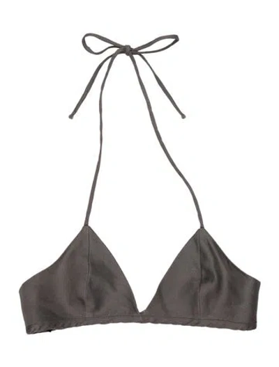 Pre-owned Mimchik Halterneck Sleeveless Sports Bra In Gray
