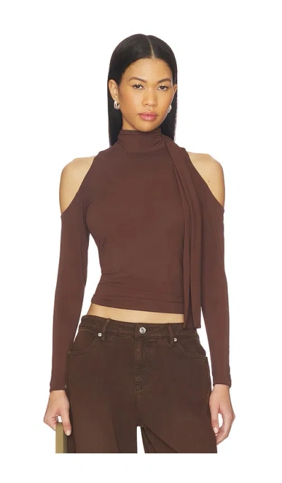 Mimchik Jean Scarf Top In Brown