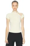 Mimchik Knotted Cut Out Top In Yellow