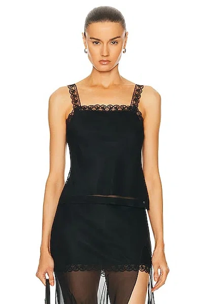 Mimchik Lace Trim Camisole Top In Black
